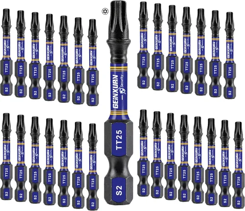 Vista 18 de Geinxurn Juego de brocas de destornillador magnético de impacto de seguridad T15 de 2 pulgadas, juego de brocas de potencia de cabeza Torx #15 de 51