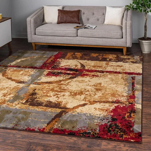 Vista 11 de Unique Loom Barista Collection - Alfombra de área - Catuai (2' 2" x 3' 1" ovalada, multi/marrón)