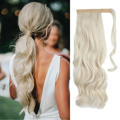 Vista 27 de CJL HAIR 14" Extensión de cola de caballo corta con cabello rizado y ondulado, clip en la cola de caballo, extensión de pelo sintético falso