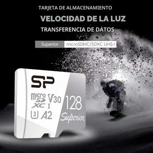 Vista 3 de Silicon Power 128GB Superior Micro SDXC UHS-I (U3), V30 4K A2, Tarjeta MicroSD de alta velocidad con adaptador