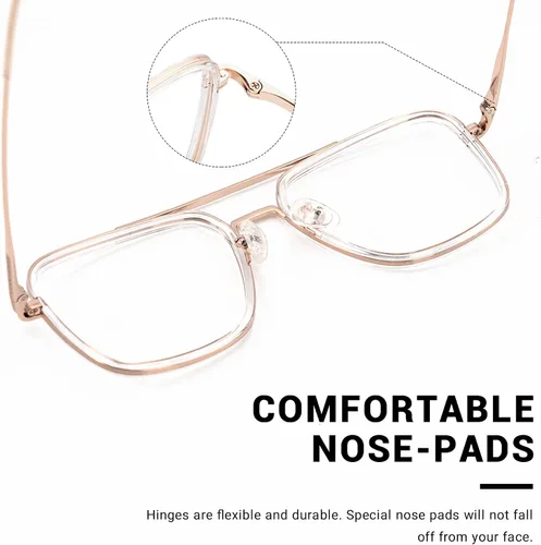 Vista 5 de Zeelool Gafas unisex de metal retro con bloqueo de luz azul para mujeres y hombres, Nayeli