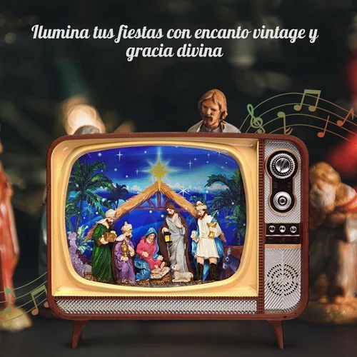 Vista 5 de Linterna de agua con globo de nieve de aldea navideña, decoración brillante, funciona con pilas USB, linterna controlable de volumen/luz/juego