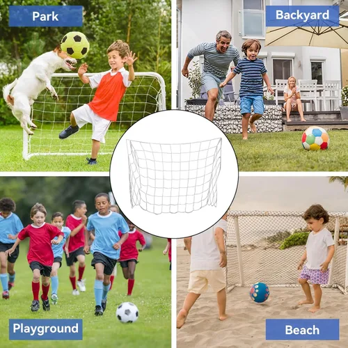 Vista 6 de Redes de fútbol de interior para patio trasero, red de fútbol para niños pequeños, red de rebote de repuesto para torneos deportivos, red