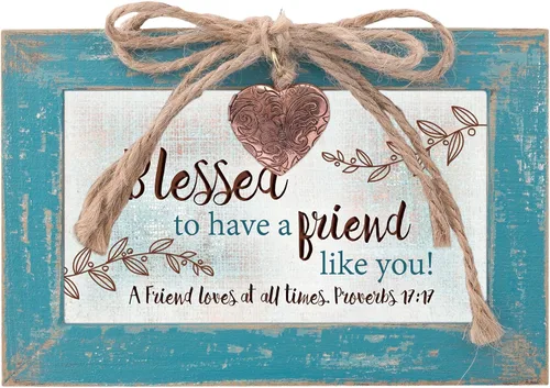 Vista 2 de Cottage Garden Blessed to Have Friend Like You - Caja de música de joyería envejecida verde azulado que reproduce a un amigo en Jesús