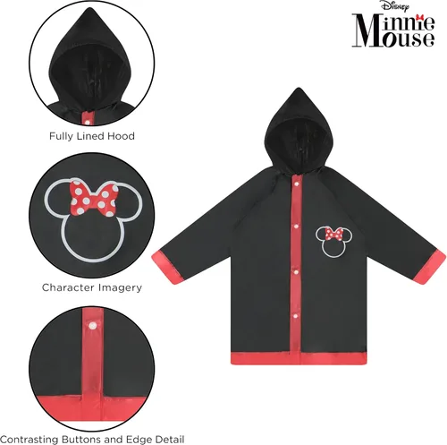 Vista 5 de Disney Paraguas y deslizadores para niños Minnie MouseMoanaVampirina - Conjunto de ropa de lluvia para niños pequeños y niñas pequeñas para edades