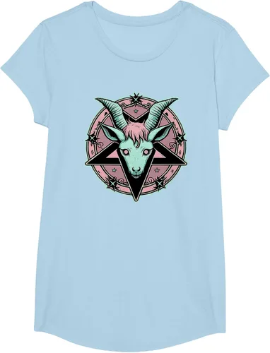 Vista 13 de Camiseta Kawaii Paste Creepy Goat Pentacle, Negro