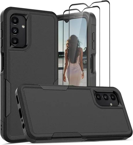 Vista 22 de Jeylly Funda compatible con Samsung Galaxy A12, Samsung Galaxy A12 con protector de pantalla de vidrio templado, protección contra caídas de grado