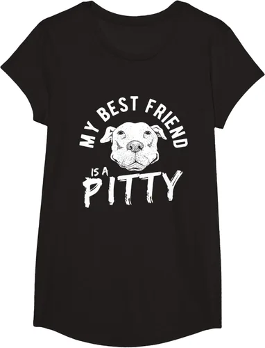 Vista 5 de My Best Friend Is A Pitty Pitties Pitbull - Camiseta Negro