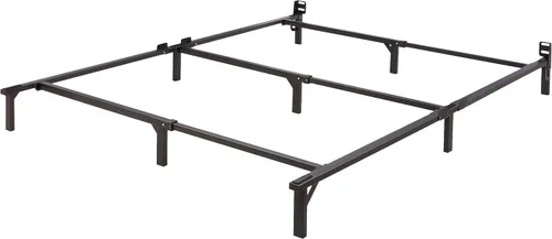 Vista 6 de Amazon Basics Base de cama de metal tamaño individual (requiere somier), base de 6 patas para somier y soporte de colchón, fácil montaje sin