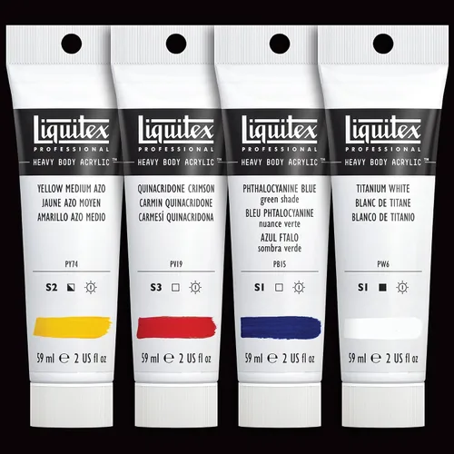 Vista 3 de Juego de 4 acrílicos Liquitex profesionales de cuerpo de pesado