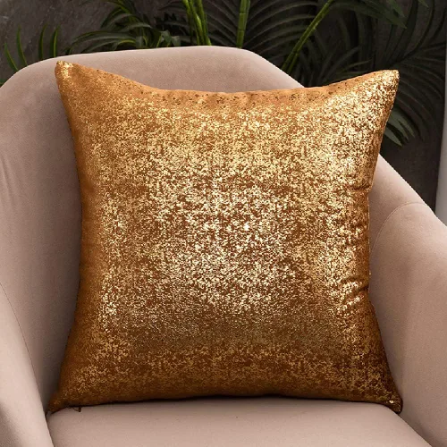 Vista 12 de Deeprove Funda de almohada oblonga de 12 x 20 pulgadas, estampado metálico de ambos lados con lámina dorada brillante, decoración de terciopelo Beige