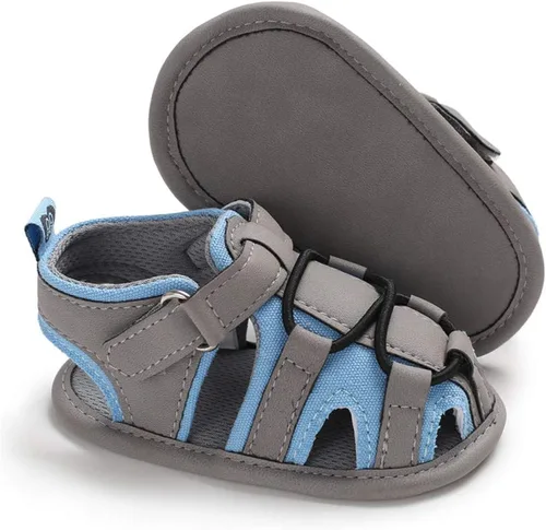 Vista 3 de HsdsBebe Sandalias de playa de verano para bebés, niños y niñas, transpirables, atléticas, antideslizantes, suela suave, zapatos de cuna para recién