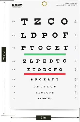 Vista 2 de PECULA Snellen - Tabla de pared para exámenes oculares - 10 pies 9 x 14 pulgadas