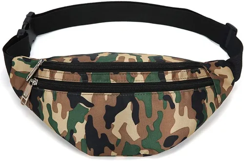 Vista 18 de Riñonera para hombres y mujeres, de moda e impermeable con cinturón ajustable, bolsas de riñonera casuales para correr, deportes, viajes. beige