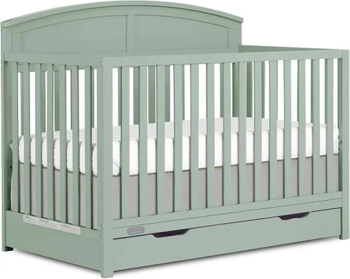 Vista 12 de Dream On Me Storybrooke - Cuna convertible con cajón de almacenamiento 5 en 1: se convierte en cama de día y tamaño matrimonial, altura ajustable