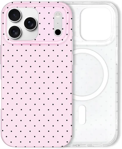 Vista 23 de Hython Funda para iPhone Air, diseño estético de lunares lindos, funda simple de 6.5 pulgadas, delgada, antiarañazos, parachoques de TPU suave, a