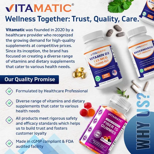 Vista 6 de Vitamatic Serrapeptase 240,000 SPU por porción, 120 cápsulas de liberación retardada - Recubrimiento entérico - Sin OGM - Fabricado en los Estados