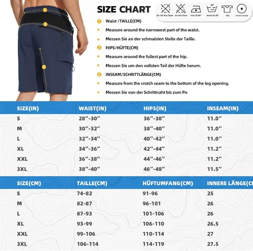 Vista 6 de Hiauspor Pantalones cortos acolchados de ciclismo de montaña para hombre, ajuste holgado, de secado rápido, para ciclismo con 5 bolsillos