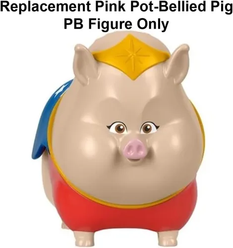 Vista 6 de Pieza de repuesto para Fisher-Price League of Super-Pets Playset - HGL00 ~ Figura de repuesto de cerdo rosa de vientre de maceta