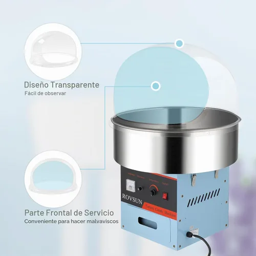 Vista 3 de ROVSUN Cubierta de escudo de burbujas para máquina de algodón de azúcar, cúpula de 21 pulgadas para máquina comercial de hilo dental transparente