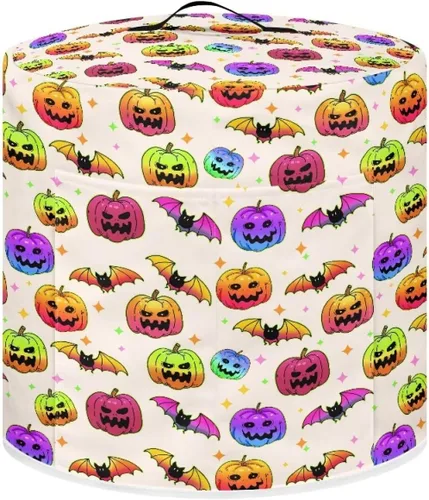 Vista 26 de GLENLCWE Funda para olla a presión de esqueleto de sangre roja para olla arrocera de 3 cuartos de galón, cubierta antipolvo de Halloween, cubierta