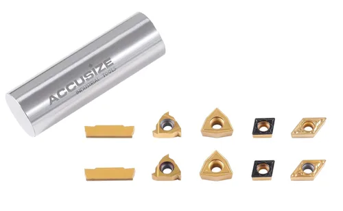 Vista 5 de Accusize Industrial Tools 2 piezas de cada tipo de insertos de carburo para 2387-2004, recubierto de CVD y recubierto de estaño, total 10 piezas