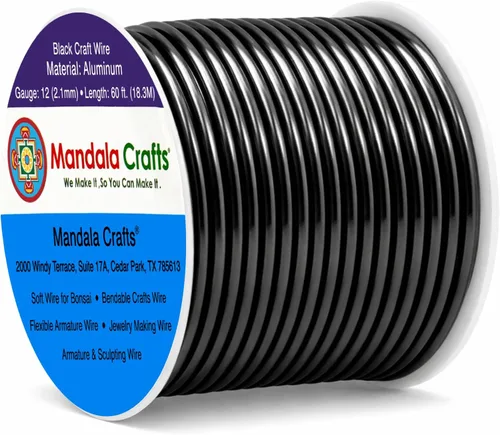 Vista 257 de Mandala Crafts - Alambre de aluminio anodizado de calibre 22 para hacer joyas - 137.2 m de alambre flexible surtido y coloreado - Doble para bonsái