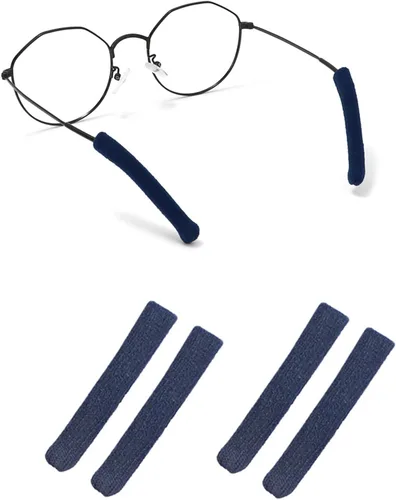 Vista 13 de Cojín de Oreja para Gafas de Tela de Algodón Tejido Suave Mejorado, Puntas de Patillas de Gafas Elásticas Antideslizantes Cómodas Retenedor