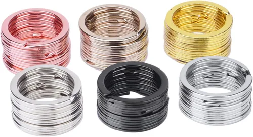 Vista 2 de Sunmns Llavero plano de 1 pulgada, llavero dividido de metal, llavero para organizar llaves del hogar, manualidades, cordones, 36 piezas