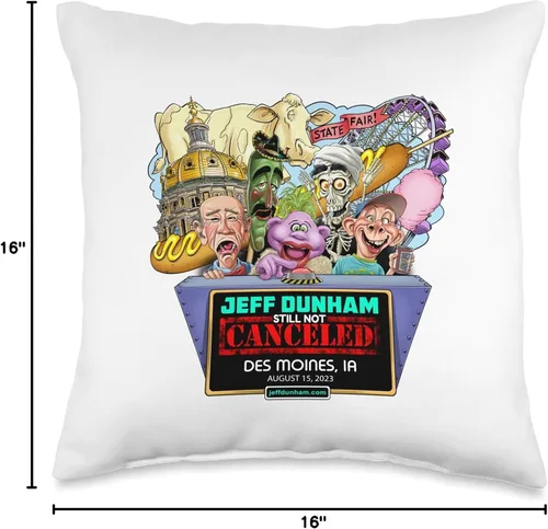 Vista 4 de JEFF DUNHAM Des Moines, IA (2023) - Almohada de 16 x 16 pulgadas, multicolor