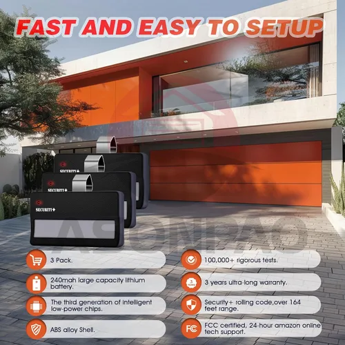Vista 3 de Paquete de 3 unidades para control remoto de apertura de puerta de garaje LiftMaster 971LM