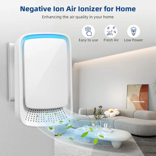 Vista 2 de Purificador de aire enchufable mejorado 2026, paquete de 4 ionizadores de aire para el hogar, silencioso, sin filtro, mini purificador de aire