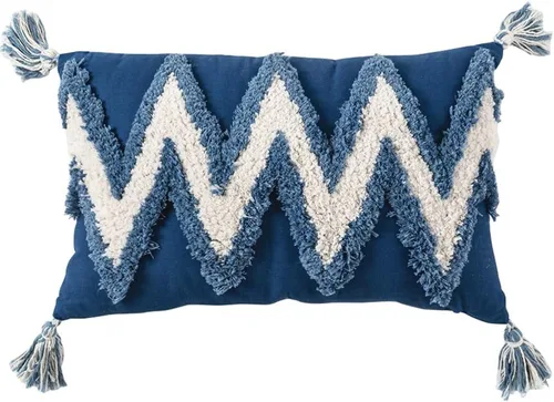 Vista 7 de vctops Fundas de almohada con bordado geométrico de 18 x 18 pulgadas, lona de algodón tejida con borlas, decoración del hogar