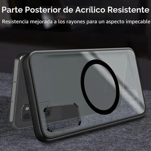 Vista 6 de Funda magnética para Samsung Galaxy Note 20 (6.7 pulgadas), compatible con MagSafe, parachoques de TPU suave + parte trasera transparente