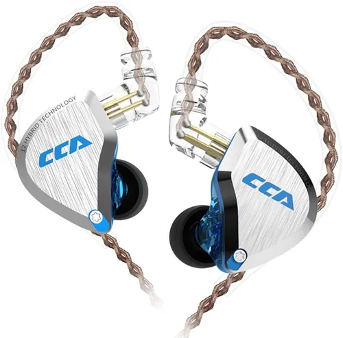 Vista 9 de CCA C12 Monitores intrauditivos, audífonos IEM HiFi estéreo híbridos 5BA+1DD con aislamiento de ruido con cable con cable desmontable sin enredos