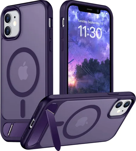 Vista 167 de Funda para iPhone 11 con compatibilidad magnética, [Soporte invisible incorporado][Compatible con MagSafe]