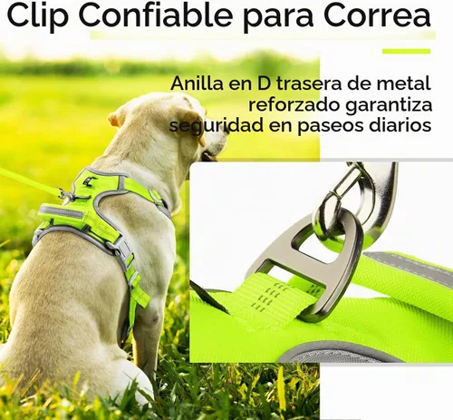 Vista 7 de ThinkPet Juego de arnés deportivo sin tirones, arnés deportivo transpirable con asa, chaleco de seguridad acolchado reflectante para perro