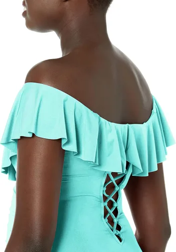 Vista 3 de La Blanca Women's Island Goddess Off Shoulder Ruffle One Piece Swimsuit