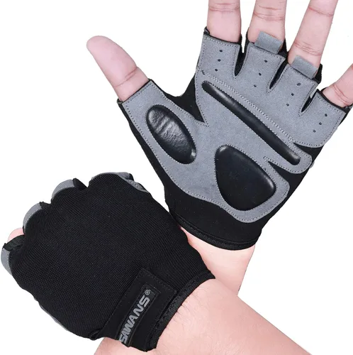 Vista 8 de SAWANS Guantes de entrenamiento de fitness, guantes de levantamiento de pesas para hombres y mujeres, transpirables, soporte de muñeca