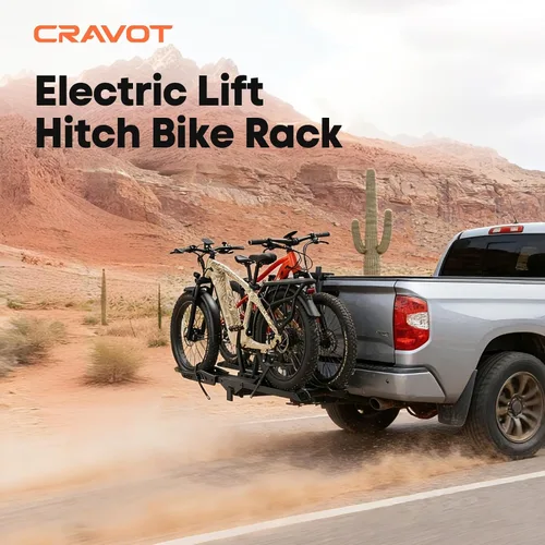 Vista 8 de CRAVOT Portabicicletas elevadoras eléctricas, soporte motorizado para bicicletas, capacidad de 200 libras de capacidad de hasta 5 pulgadas, portador