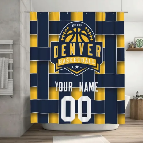 Vista 5 de Atlanta - Cortinas de ducha personalizadas con nombres y números, cortinas de ducha personalizadas con regalos para amantes, hombres, mujeres
