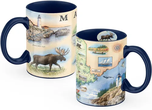 Vista 30 de Taza de cerámica con mapa de 1000 islas de Xplorer Maps (16oz) – Taza de café libre de BPA para bebidas frías y calientes – Perfecta para oficina