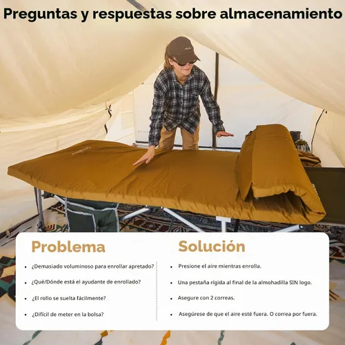 Vista 4 de KingCamp XXL Wide PU Foam Cot Mattress, Roll Up Camping Mattress for Cot