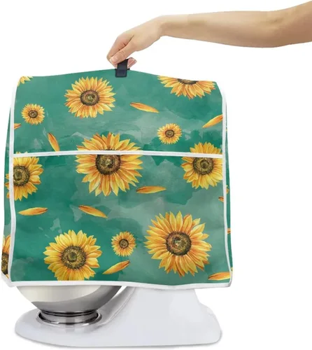 Vista 2 de Dreaweet Fundas de mezclador de cocina con estampado de girasol para batidora de pie de 5 cuartos de galón, cubiertas de protección contra el polvo