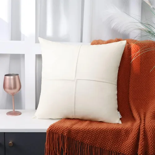 Vista 53 de BRAWARM Fundas de Almohada Decorativas de Cuero Sintético 12 X 20 Pulgadas, Fundas de Almohada Lumbar de Cuero Naranja Paquete de 2, Almohadas