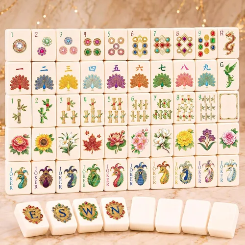 Vista 8 de Thenshop 160 piezas de azulejos Mahjong americanos de 1.2 pulgadas