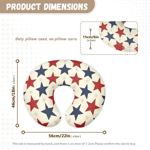 Vista 4 de American Stars - Funda de almohada de lactancia suave y cómoda para recién nacido, resistente a las manchas y a los arañazos del 4 de julio