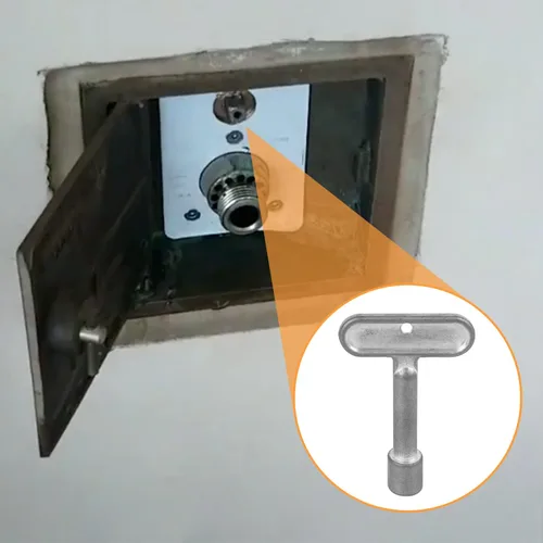 Vista 7 de P1300-PART-13-KEY Llave de boca de actualización para llave de grifo de agua ZURN para válvulas de hidrante y grifos de pared (plata)