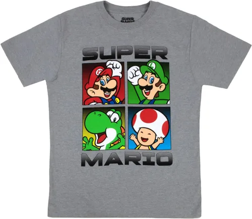 Vista 3 de Nintendo Super Mario Boys T-Shirts 3-Pack, Super Mario Bros Characters 3-Pack of Tees for Boys Bundle Set