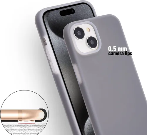 Vista 6 de Funda protectora para iPhone 11, forro de microfibra de silicona, a prueba de golpes, antiarañazos, de goma, de gel, color gris